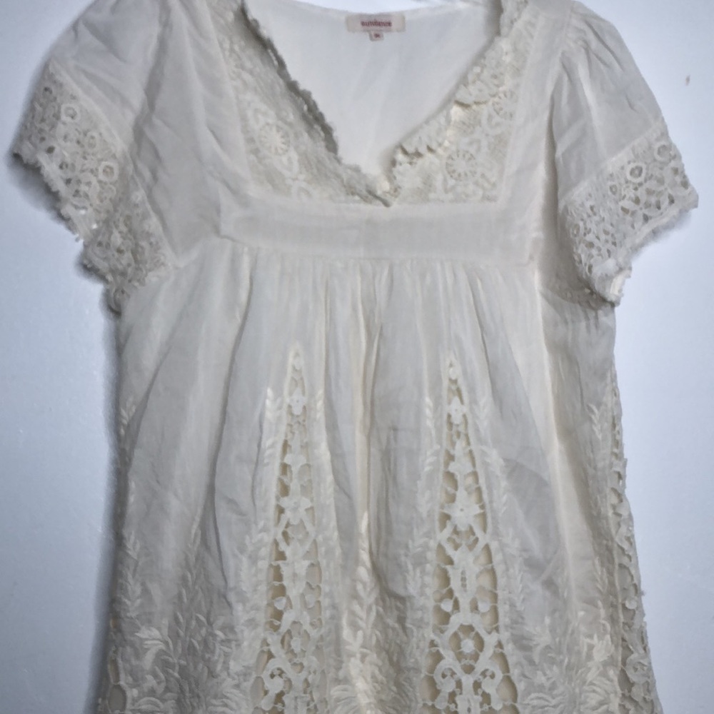 Sundance ivory short sleeve top. Medium - Picture 5 of 11